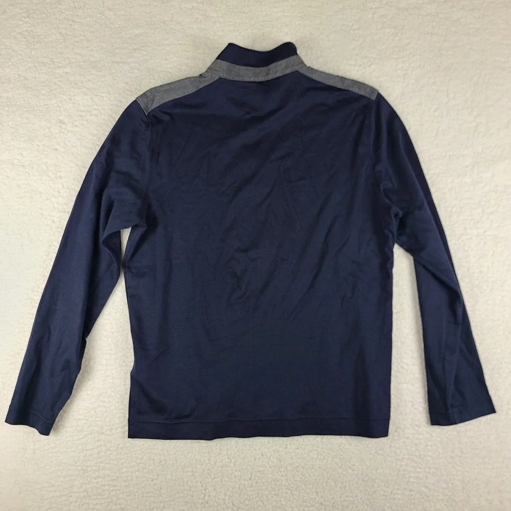 Banana Republic Sweater Mens Large Navy Blue Luxury Touch Quarter Zip Sweatshirt